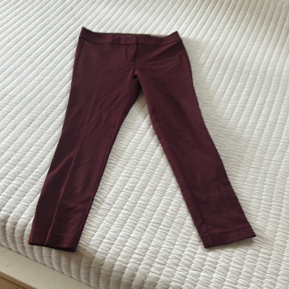 Ann Taylor maroon pencil stretch pants